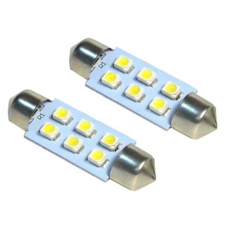 LED sufitka 36mm 6x SMD bílá