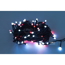 Vánoční LED řetěz - osvětlení - Červeno / Bílé - 100 LED 10 metrů
