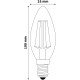 LED žárovka E14 4W FILAMENT retro svíčka - Čirá