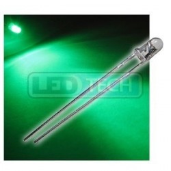 LED dioda 3mm zelená round 30°
