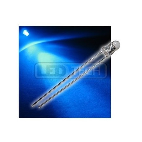 LED dioda 3mm modrá round 30°