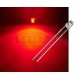LED dioda 3mm červená ploché čelo 100°