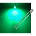 LED dioda 3mm zelená ploché čelo 100°