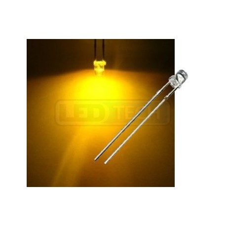 LED dioda 3mm žlutá ploché čelo 100°
