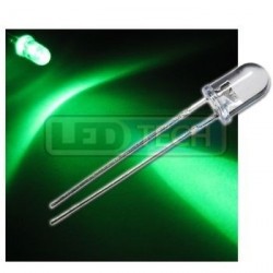LED dioda 5mm zelená round 30°