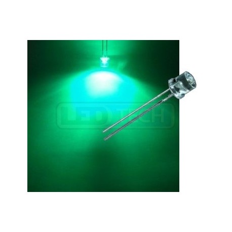 LED dioda 5mm zelená ploché čelo 100°