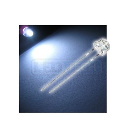 LED dioda 5mm studená bílá straw hat 120°