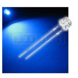 LED dioda 5mm modrá straw hat 120°