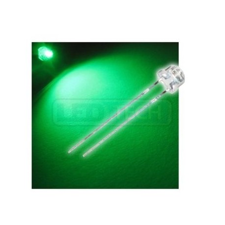 LED dioda 5mm zelená straw hat 120°