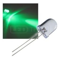LED dioda 10mm zelená round 30°