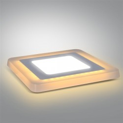 LED podsvícený panel, podhledový, 12W+4W, 900lm, 4000K, čtvercový