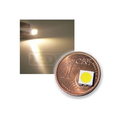 LED smd dioda 5050 teplá bílá 7040mcd 120°