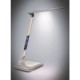 LED stmívatelná stolní lampička s displejem, 6W, volba teploty světla, bílý lesk