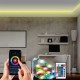 Wifi Smart LED světelný pás, RGB, 5m, sada s 12V adaptérem a dálk. ovladačem, 7,2W/m, IP20
