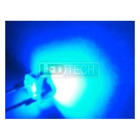 LED dioda 8mm straw hat 0.5W modrá