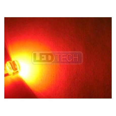 LED dioda 8mm straw hat 0.5W červená