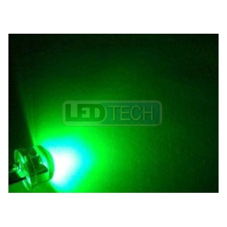 LED dioda 8mm straw hat 0.5W zelená