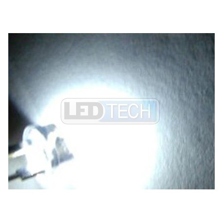LED dioda 8mm straw hat 0.5W bílá