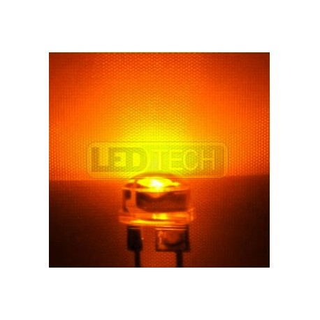 LED dioda 8mm straw hat 0.5W jantarová