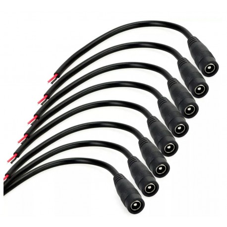 Napájecí DC konektor s kabelem samice barva černá 15cm