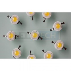 Kulatá LED dioda 3W výkonová studená BÍLÁ 6000-6500K