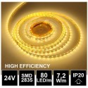 LED pásek 24V 7.2W, 80 LED, High Efficiency - Teplá bílá