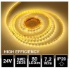 LED pásek 24V 7.2W, 80 LED, High Efficiency - Teplá bílá