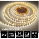 LED pásek 24V 7.2W, 80 LED, High Efficiency - Denní bílá