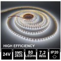 LED pásek 24V 7.2W, 80 LED, High Efficiency - Studená bílá