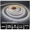 LED pásek 24V 7.2W, 80 LED, High Efficiency - Studená bílá