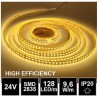 LED pásek 24V 9.6W, 128 LED, High Efficiency - Teplá bílá