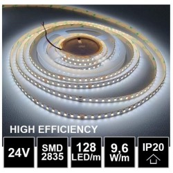 LED pásek 24V 9.6W, 128 LED, High Efficiency - Studená bílá