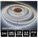 LED pásek 24V 9.6W, 128 LED, High Efficiency - Studená bílá