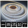 LED pásek 24V 9.6W, 128 LED, High Efficiency - Studená bílá