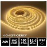 LED pásek 24V 14.4W, 160 LED, High Efficiency - Teplá bílá