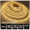 LED pásek 24V 16.8W, 192 LED, High Efficiency - Teplá bílá