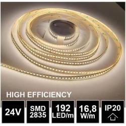 LED pásek 24V 16.8W, 192 LED, High Efficiency - Denní bílá