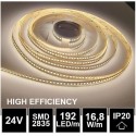 LED pásek 24V 16.8W, 192 LED, High Efficiency - Denní bílá