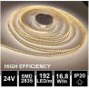 LED pásek 24V 16.8W, 192 LED, High Efficiency - Denní bílá