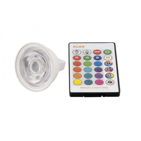 LED žárovka RGBW MR16 3W 60°, RGB + Teplá bílá