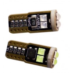 LED žárovka T10 W5W 6x SMD 3535 stranová 12-16V canbus bílá